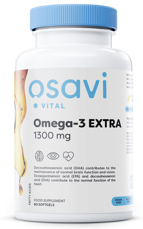 Osavi Health and Wellbeing Omega-3 Extra Molecularly Distilled, 1300mg (Lemon) - 60 softgels