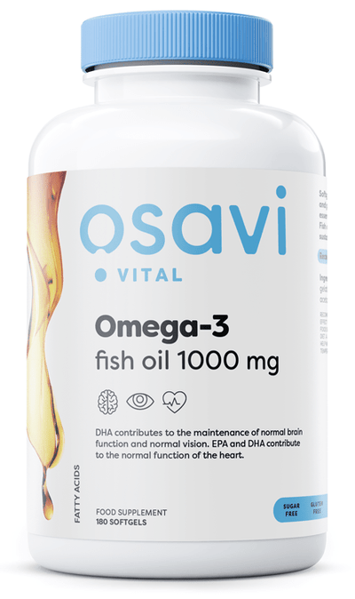 Osavi Health and Wellbeing Omega-3 Fish Oil Molecularly Distilled, 1000mg - 180 softgels