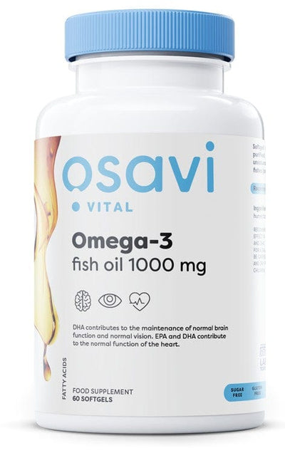 Osavi Health and Wellbeing Omega-3 Fish Oil Molecularly Distilled, 1000mg (Lemon) - 60 softgels