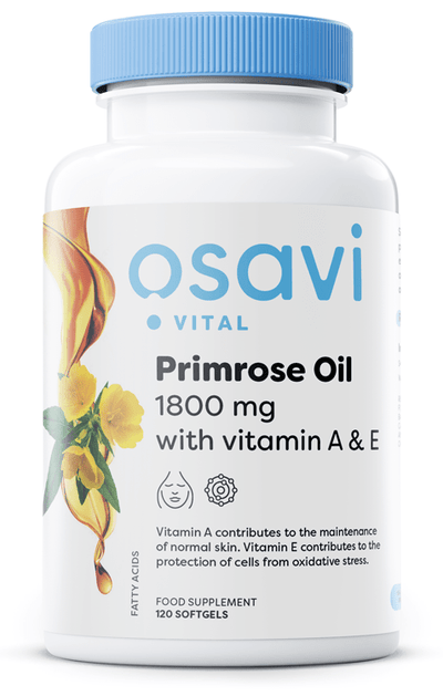 Osavi Health and Wellbeing Primrose Oil with Vitamin A & E, 1800mg - 120 softgels