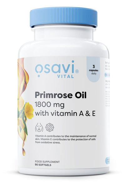 Osavi Health and Wellbeing Primrose Oil with Vitamin A & E, 1800mg - 90 softgels
