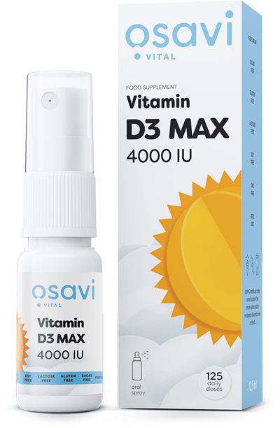 Osavi Health and Wellbeing Vitamin D3 Oral Spray, MAX 4000IU - 12.5 ml.