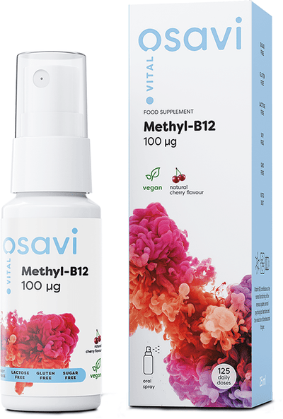 Osavi Methyl-B12 Oral Spray, 100mcg (Cherry) - 25 ml.