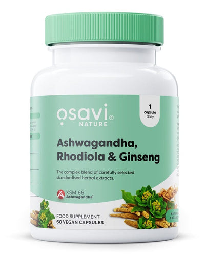 Osavi Nootropics & Supplements Ashwagandha + Rhodiola & Ginseng - 60 vegan capsules