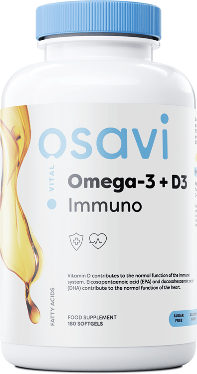 Osavi Omega-3 + D3 Immuno, Lemon - 180 softgels