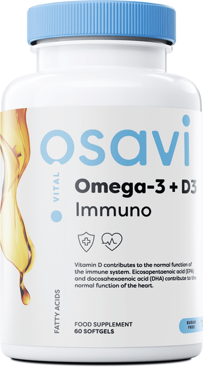 Osavi Omega-3 + D3 Immuno, Lemon - 60 softgels