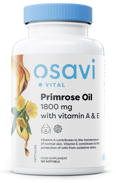 Osavi Primrose Oil with Vitamin A & E, 1800mg - 120 softgels