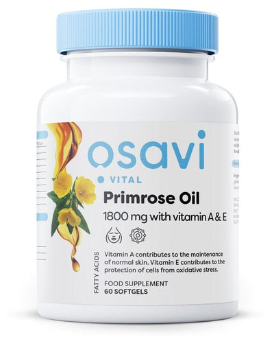 Osavi Primrose Oil with Vitamin A & E, 1800mg - 60 softgels