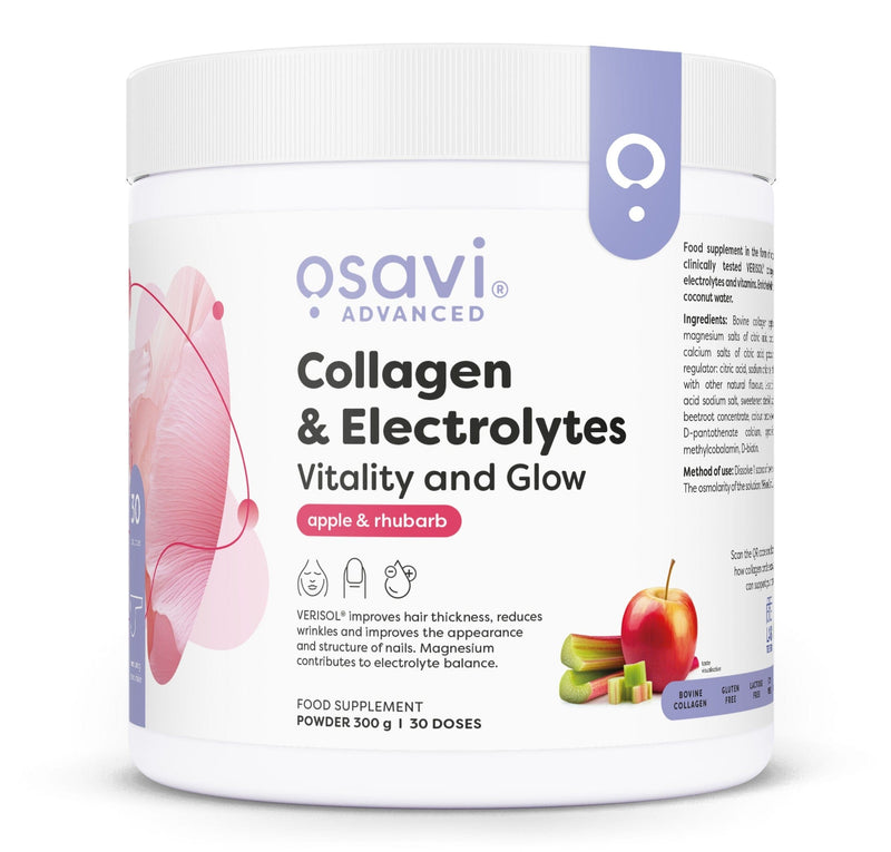 Osavi Supplements Collagen Electrolytes Vitality and Glow, Apple & Rhubarb - 300 grams