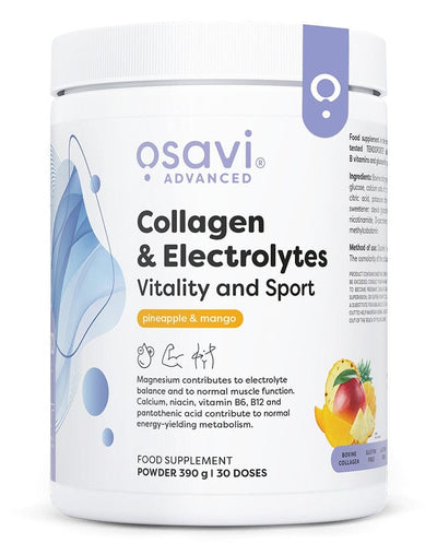 Osavi Supplements Collagen Electrolytes Vitality and Sport, Pineapple & Mango - 390 grams