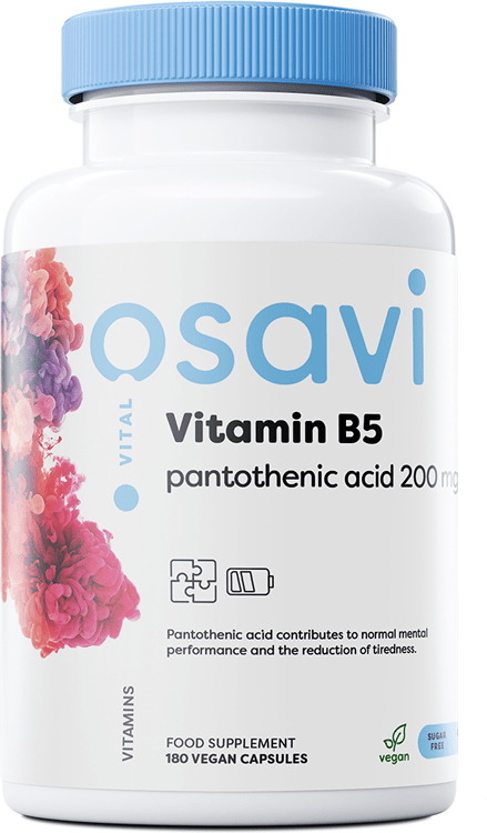 Osavi Vitamin B5 Pantothenic Acid, 200mg - 180 vegan caps