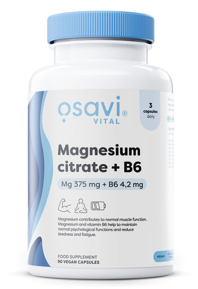 Osavi Vitamins & Minerals Magnesium Citrate + B6, 375mg + 4.2mg - 90 vcaps