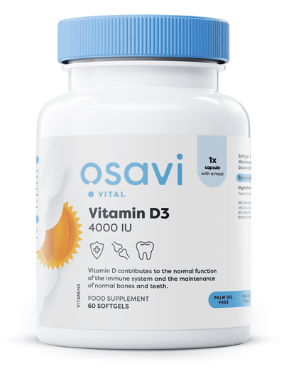 Osavi Vitamins & Minerals Vitamin D3, 4000IU - 60 softgels