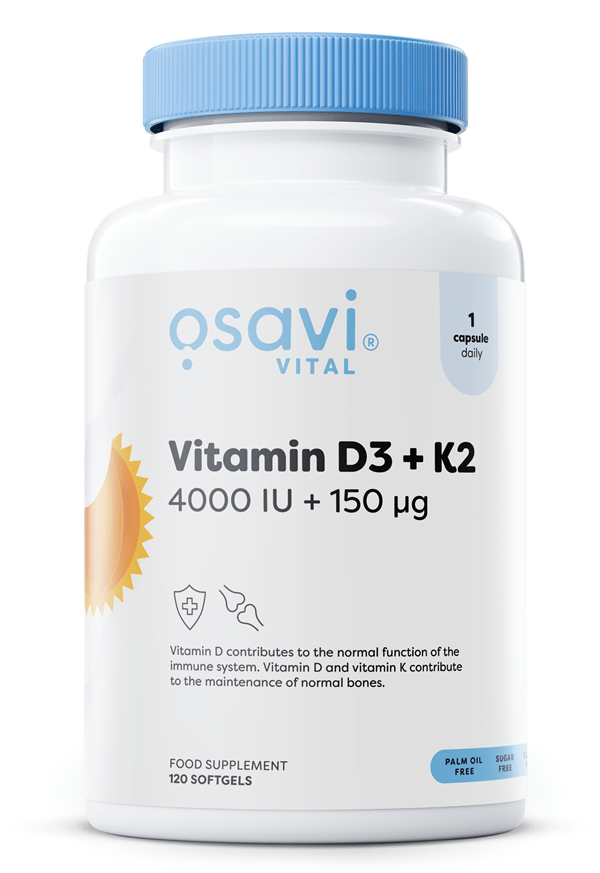 Osavi Vitamins & Minerals Vitamin D3 + K2, 4000IU + 150mcg - 120 softgels