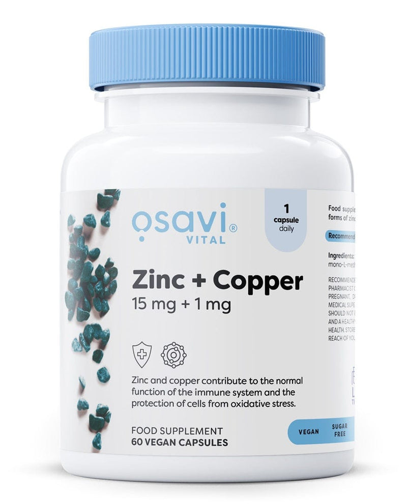 Osavi Zinc + Copper, 15mg + 1mg - 60 vegan caps