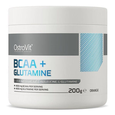 OstroVit Amino Acids and BCAAs BCAA + Glutamine, Orange - 200 grams