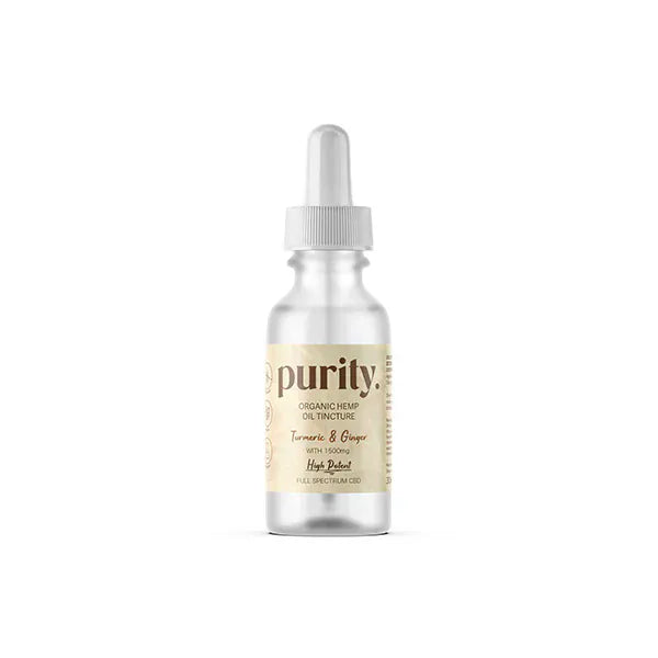 Purity CBD Products Turmeric & Ginger Purity 1500mg Full-Spectrum High Potency CBD Hemp Oil 30ml