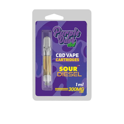 Purple Dank CBD Products 300mg Purple Dabz CBD Vape Cartridges 300 & 600 MG - Sour Diesel (BUY 1 GET 1 FREE)