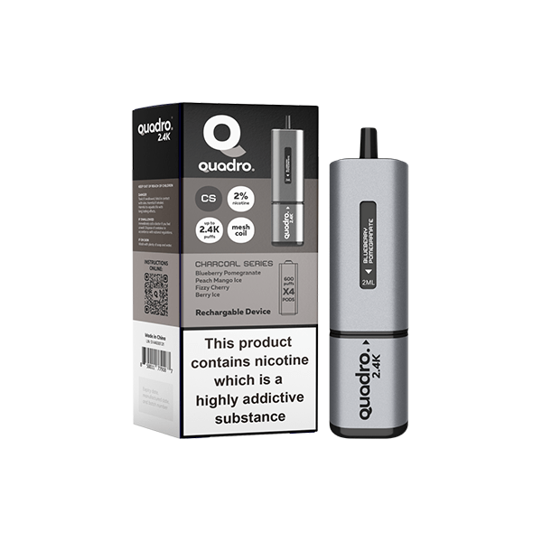 Quadro Vaping Products 20mg Quadro 2.4K Pod Vape Kit 4 in 1 - 2400 Puffs