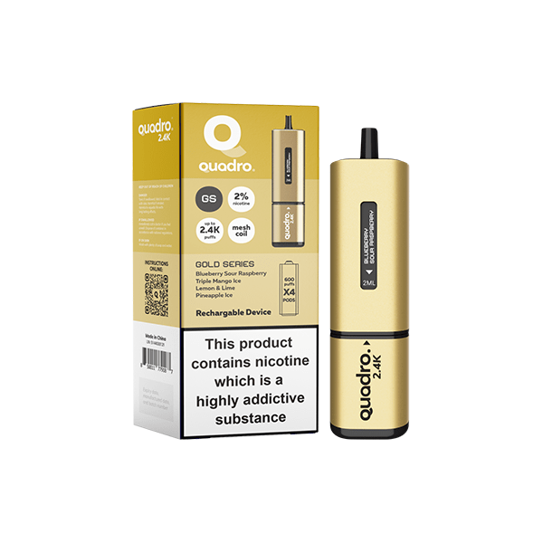 Quadro Vaping Products 20mg Quadro 2.4K Pod Vape Kit 4 in 1 - 2400 Puffs