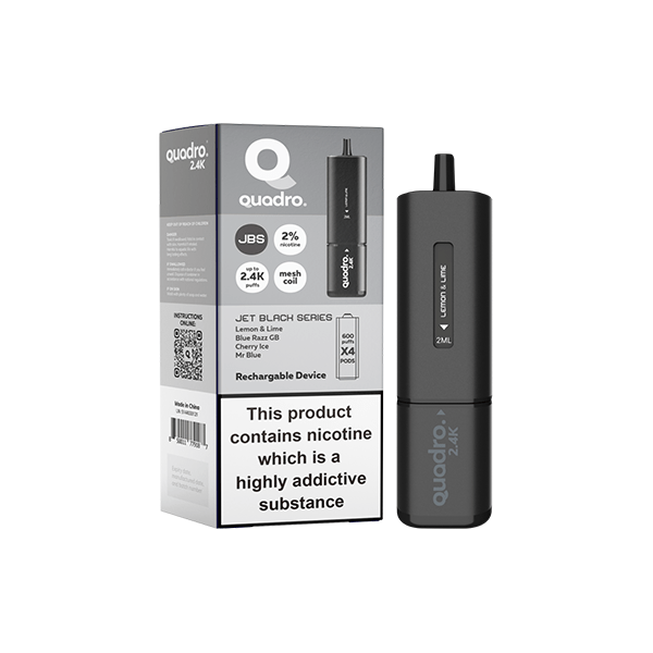 Quadro Vaping Products 20mg Quadro 2.4K Pod Vape Kit 4 in 1 - 2400 Puffs