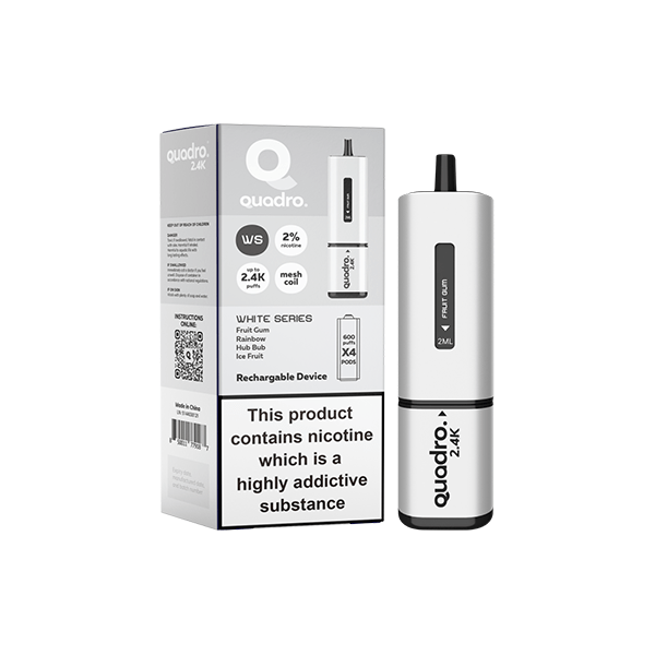 Quadro Vaping Products 20mg Quadro 2.4K Pod Vape Kit 4 in 1 - 2400 Puffs