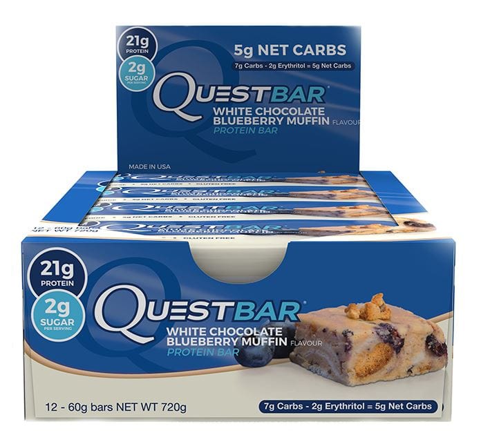 Quest Nutrition Quest Bar, White Chocolate Blueberry Muffin - 12 bars