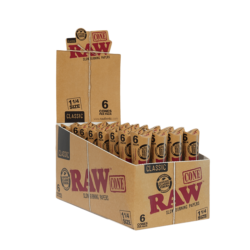 Raw Smoking Products RAW Classic Natural 1¼ Pre-Rolled Cones 6 x 32