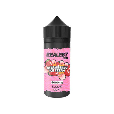 Realest CBD CBD Products Strawberry Ice Cream Realest CBD 6000mg Broad Spectrum CBD E-Liquid 120ml (BUY 1 GET 1 FREE)