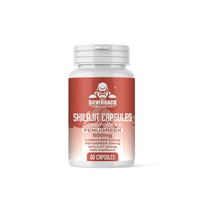 Silverback Wellness Nootropics & Supplements Silverback Wellness 600mg Cordyceps + Fenugreek Infused Shilajit Capsules - 60 Caps