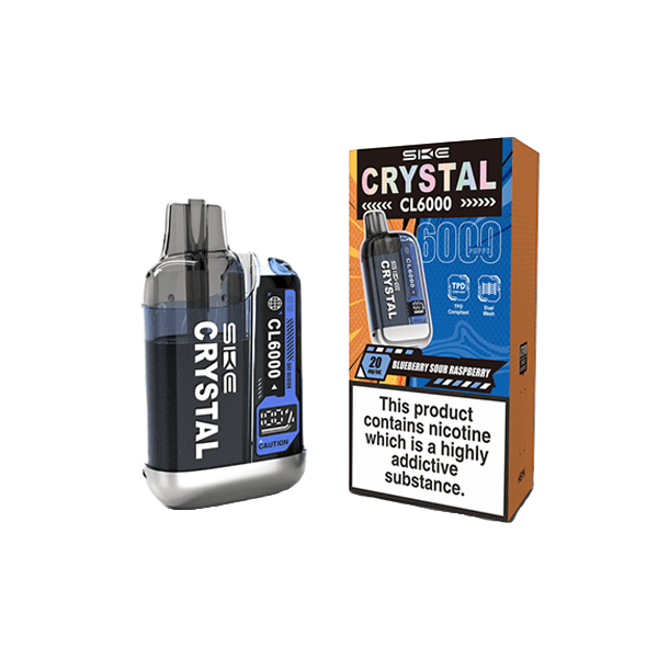 SKE Vaping Products 20mg SKE Crystal CL6000 Disposable Rechargeable Vape Kit 6000 Puffs