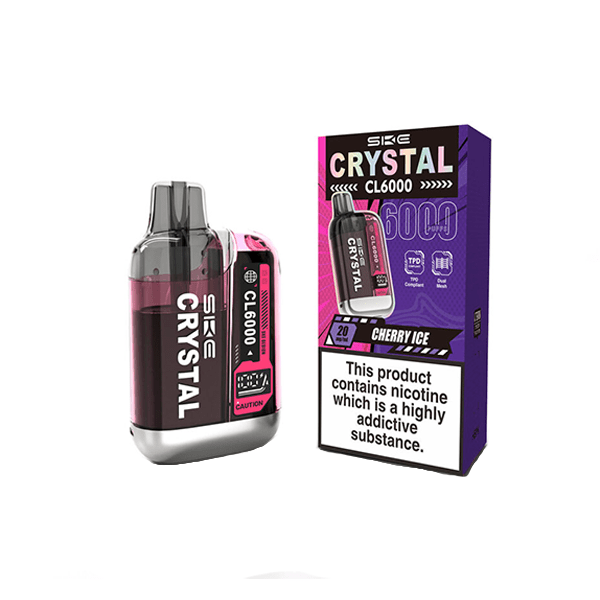 SKE Vaping Products 20mg SKE Crystal CL6000 Disposable Rechargeable Vape Kit 6000 Puffs