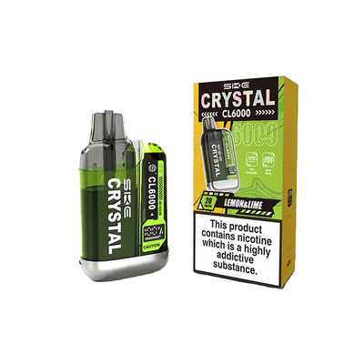SKE Vaping Products 20mg SKE Crystal CL6000 Disposable Rechargeable Vape Kit 6000 Puffs