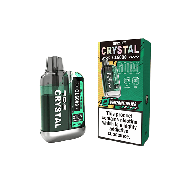 SKE Vaping Products 20mg SKE Crystal CL6000 Disposable Rechargeable Vape Kit 6000 Puffs