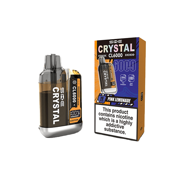 SKE Vaping Products 20mg SKE Crystal CL6000 Disposable Rechargeable Vape Kit 6000 Puffs