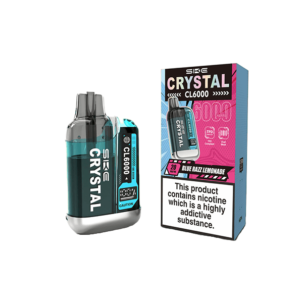 SKE Vaping Products 20mg SKE Crystal CL6000 Disposable Rechargeable Vape Kit 6000 Puffs