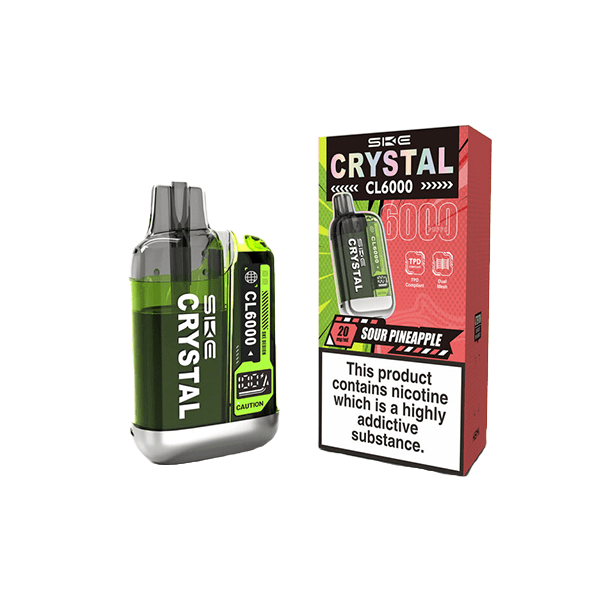 SKE Vaping Products 20mg SKE Crystal CL6000 Disposable Rechargeable Vape Kit 6000 Puffs