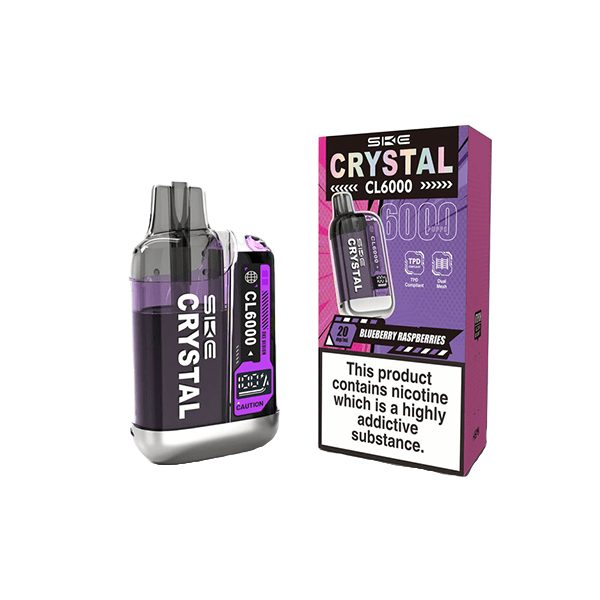 SKE Vaping Products 20mg SKE Crystal CL6000 Disposable Rechargeable Vape Kit 6000 Puffs