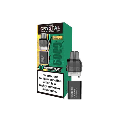 SKE Vaping Products SKE Crystal CL6000 20mg Replacement Prefilled Pods 2ml 1200 Puffs 2 Pcs