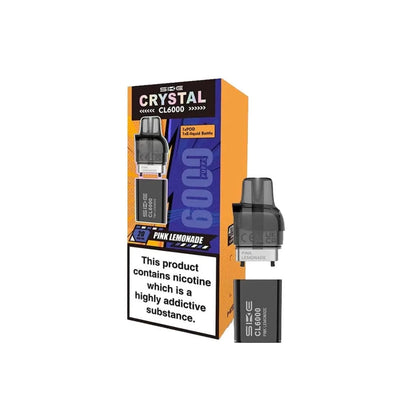 SKE Vaping Products SKE Crystal CL6000 20mg Replacement Prefilled Pods 2ml 1200 Puffs 2 Pcs
