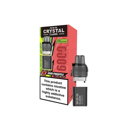SKE Vaping Products SKE Crystal CL6000 20mg Replacement Prefilled Pods 2ml 1200 Puffs 2 Pcs