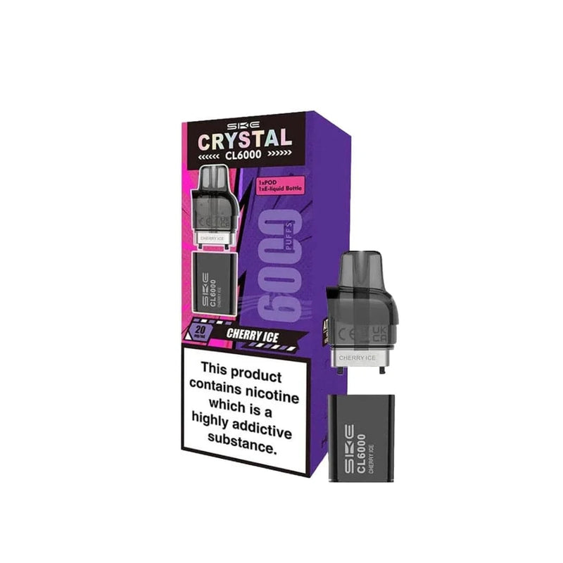 SKE Vaping Products SKE Crystal CL6000 20mg Replacement Prefilled Pods 2ml 1200 Puffs 2 Pcs