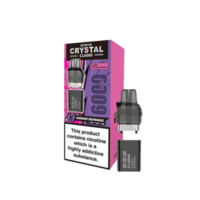 SKE Vaping Products SKE Crystal CL6000 20mg Replacement Prefilled Pods 2ml 1200 Puffs 2 Pcs