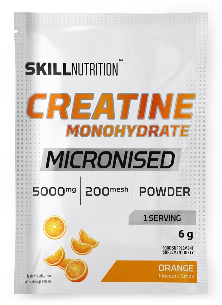 Skill Nutrition Creatine Supplements Micronised Creatine Monohydrate, Orange - 6 grams (1 serving)