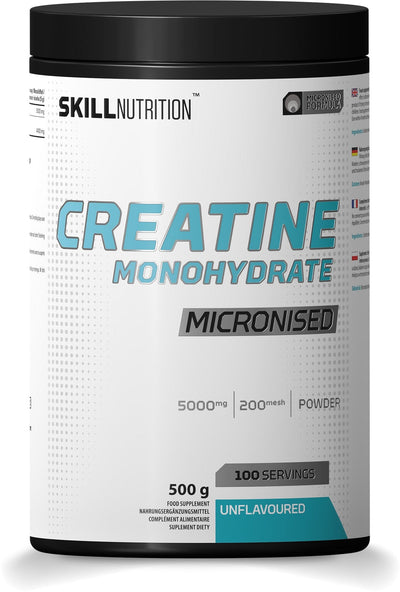 Skill Nutrition Creatine Supplements Micronised Creatine Monohydrate Unflavoured - 500 grams