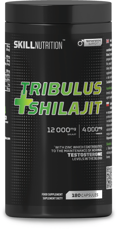 Skill Nutrition Natural Testosterone Support Tribulus + Shilajit - 180 vegan caps