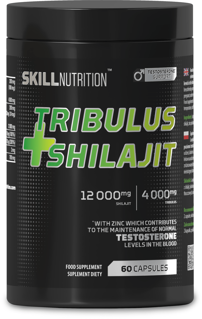 Skill Nutrition Natural Testosterone Support Tribulus + Shilajit - 60 vegan caps