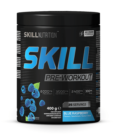 Skill Nutrition Nootropics & Supplements Skill Pre-Workout, Blue Raspberry - 400g