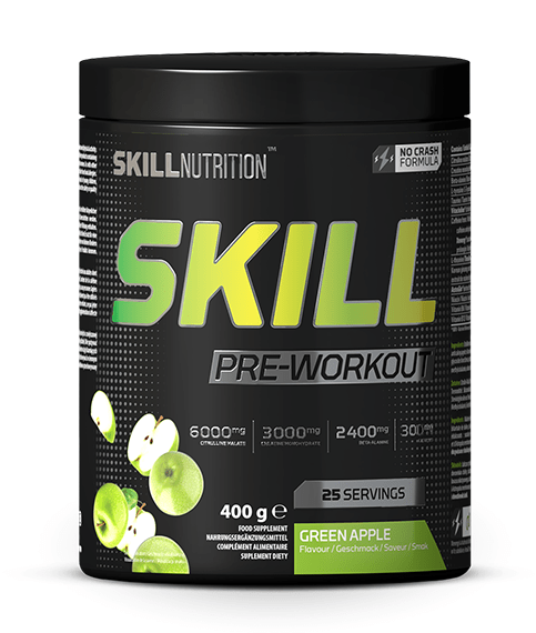 Skill Nutrition Nootropics & Supplements Skill Pre-Workout, Green Apple - 400g