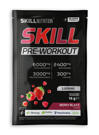 Skill Nutrition Supplements Skill Pre-Workout, Berry Blast - 16 grams (1 serving)